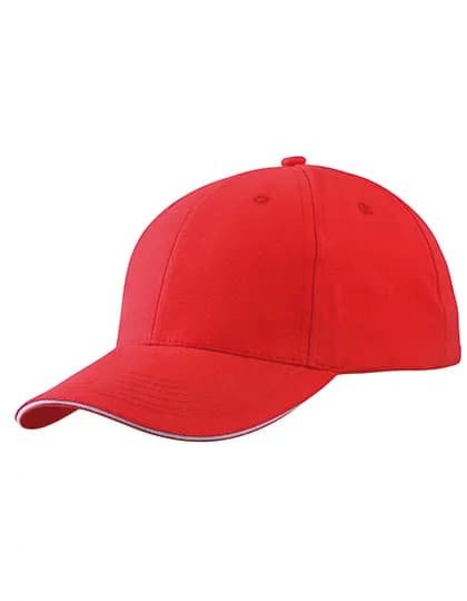 Light Brushed Sandwich Cap - Red/White
