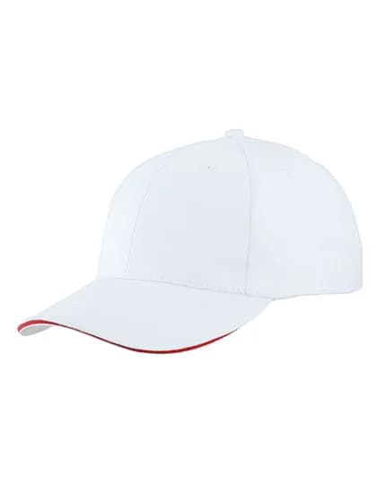 Light Brushed Sandwich Cap - White/Red