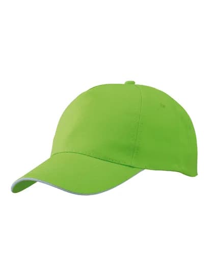 5 Panel Promo Sandwich Cap - Lime Green/White
