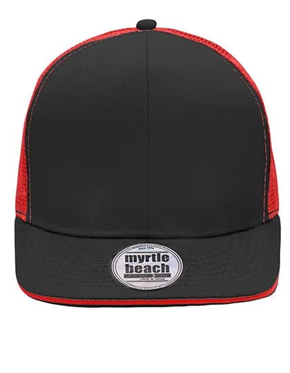 Pro Cap Mesh 6 Panel - Black/Red