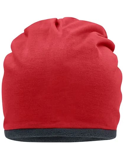 Fleece Beanie - Red/Carbon