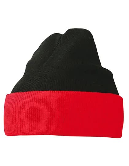Knitted Cap - Black/Red