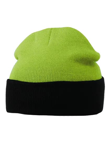 Knitted Cap - Lime Green/Black