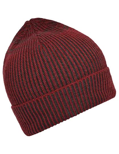 Ribbed Beanie - Dark Red/Anthracite