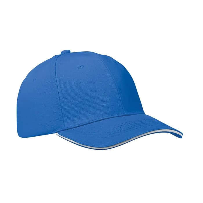 BASEBALL CAP 6 PANELS 260G/M² - BUFFALO - Weiß/blau