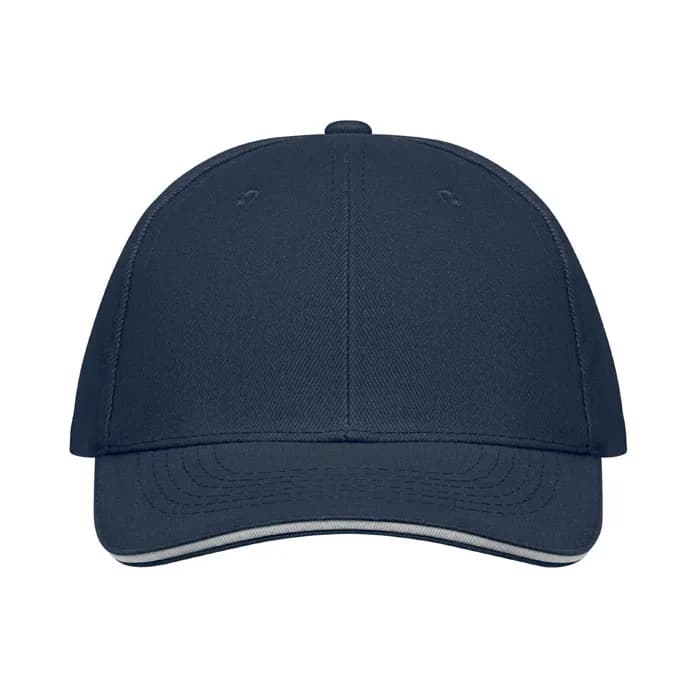 BASEBALL CAP 6 PANELS 260G/M² - BUFFALO - Weiß/Dunkelblau