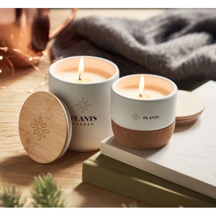 Kerze im Steinguttopf 80 g - MENKAURE - Weiß