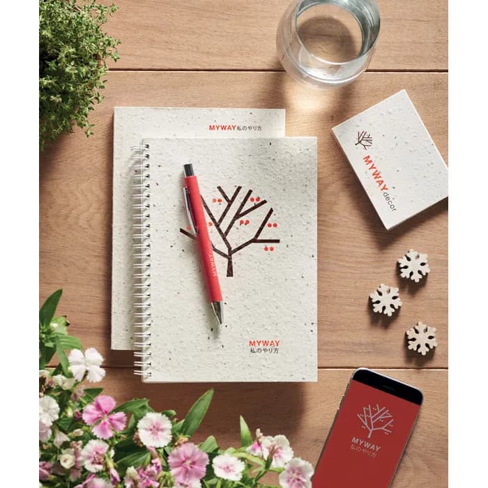 DIN A5 Notizbuch Samenpapier - SEED BOOK - Weiß