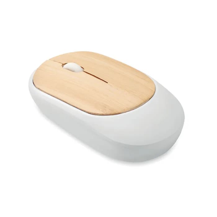 Optische Mouse  Bambus - CURVY BAM - Weiß