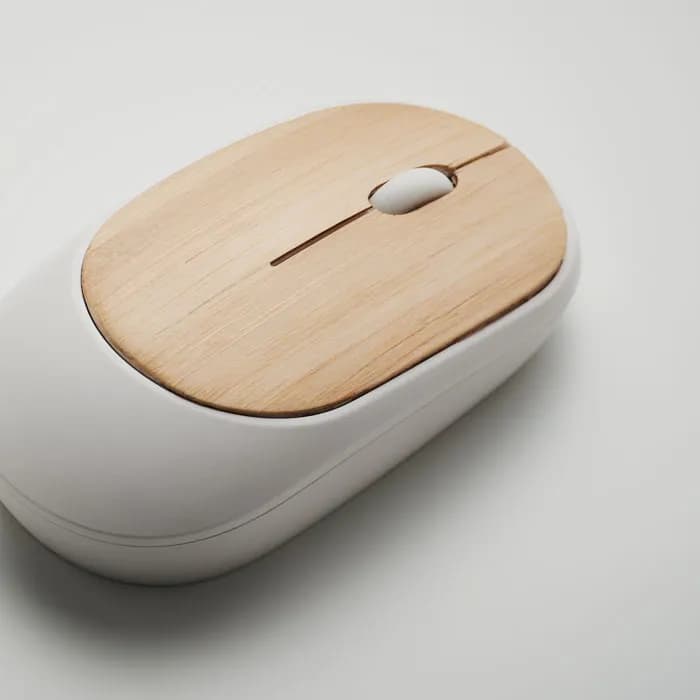 Optische Mouse  Bambus - CURVY BAM - Weiß
