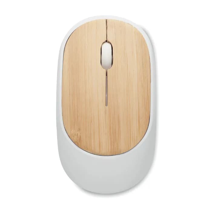Optische Mouse  Bambus - CURVY BAM - Weiß