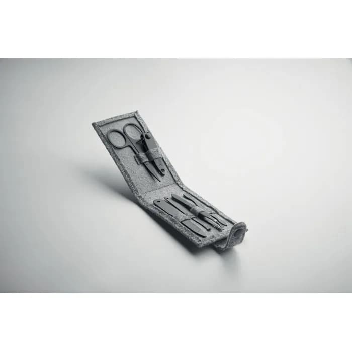 Maniküre-Set RPET-Filz - NAILKIT FELT - Grau