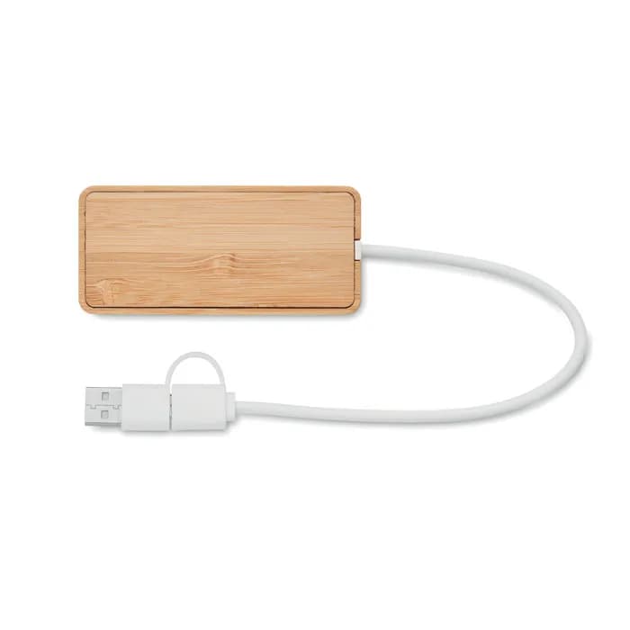 3 Port USB Hub - HUBBAM - Holz