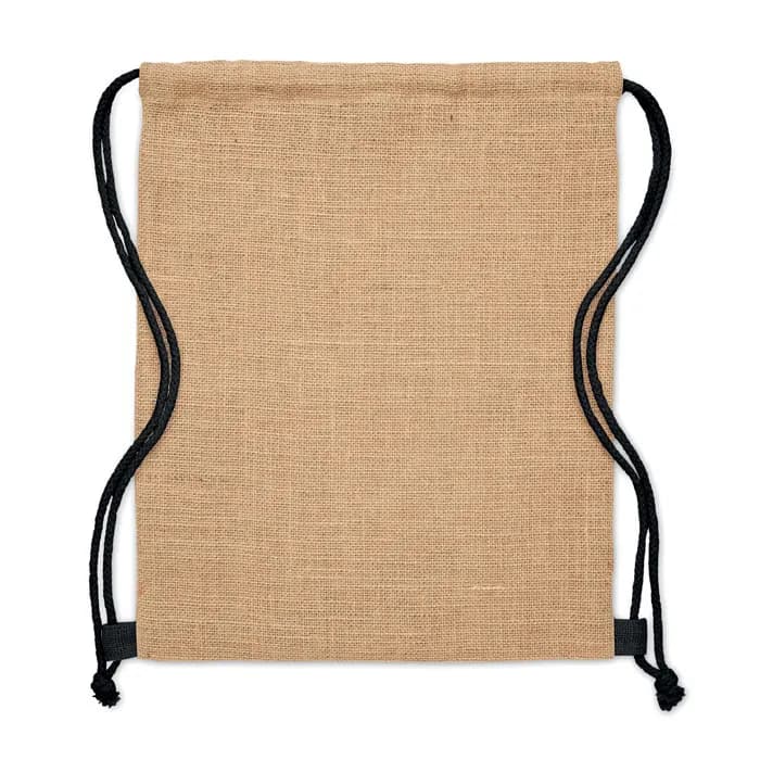 Jute Beutel mit Kordelzug - FUKURO - Schwarz