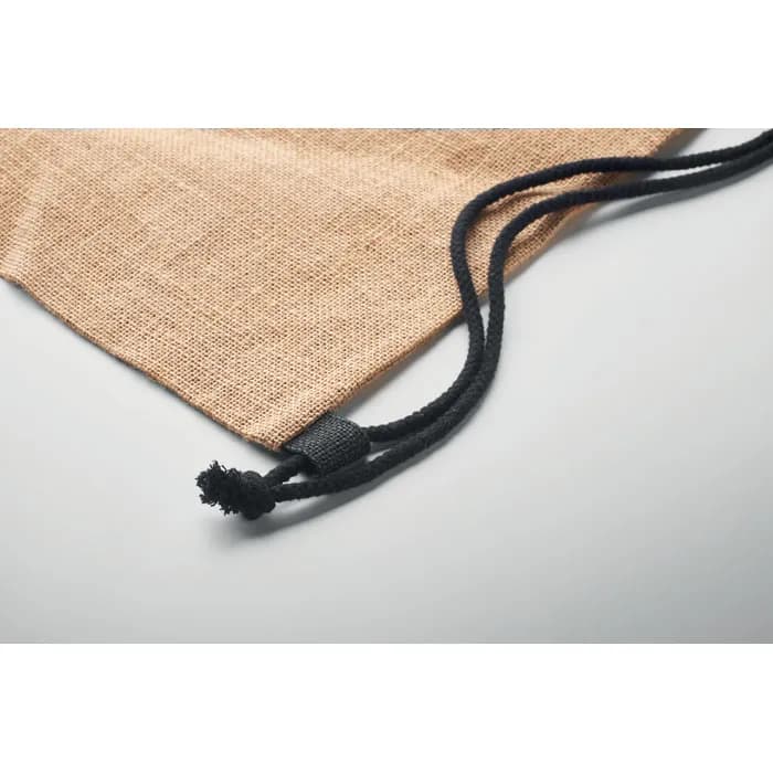 Jute Beutel mit Kordelzug - FUKURO - Schwarz