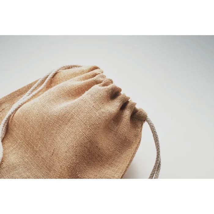 Jute Beutel mit Kordelzug - FUKURO - Beige