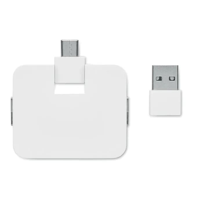 4 Port USB Hub - SQUARE-C - Weiß