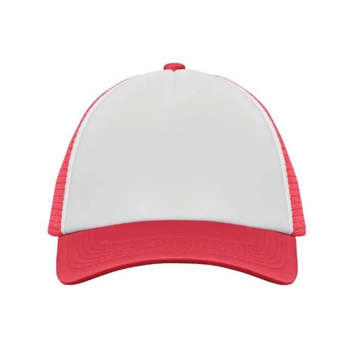 TRUCKER CAP 5 PANELS - BUBBLE - Weiß/rot