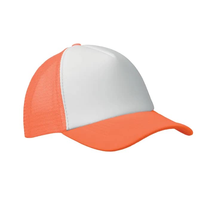 TRUCKER CAP 5 PANELS - BUBBLE - Neon Orange