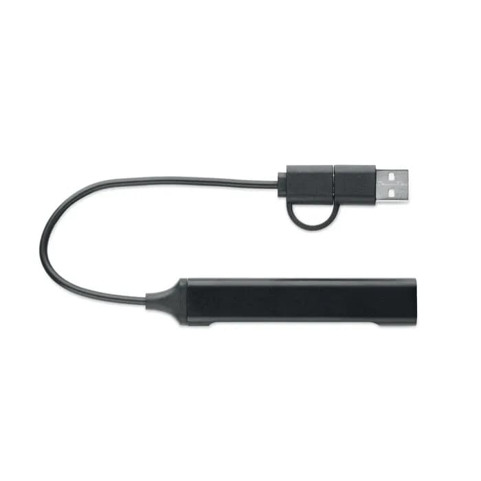 4 Port USB Hub - CURRENT - Schwarz