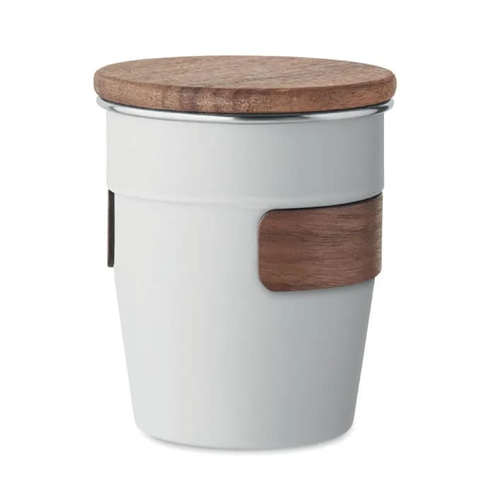 Einwandiger Becher 350 ml - WALNUT - Weiß