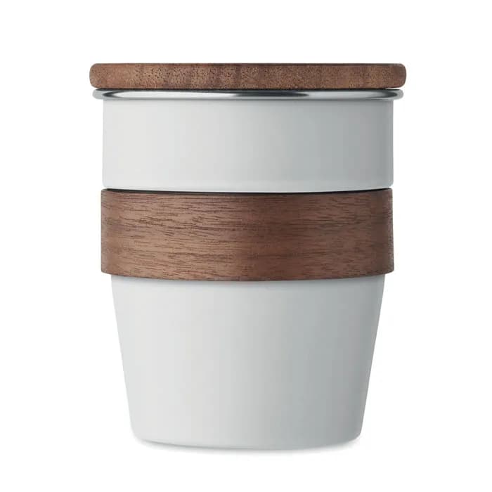 Einwandiger Becher 350 ml - WALNUT - Weiß