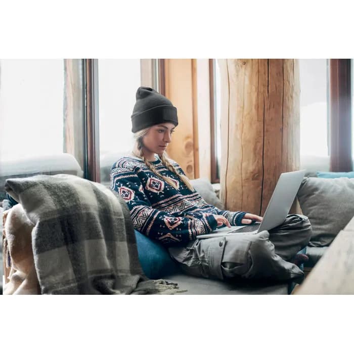 Beanie RPET-Polyester - CAPNIT - Schwarz