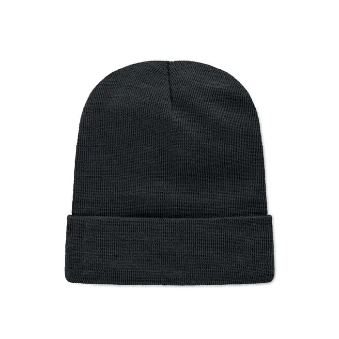 Beanie RPET-Polyester - CAPNIT - Schwarz