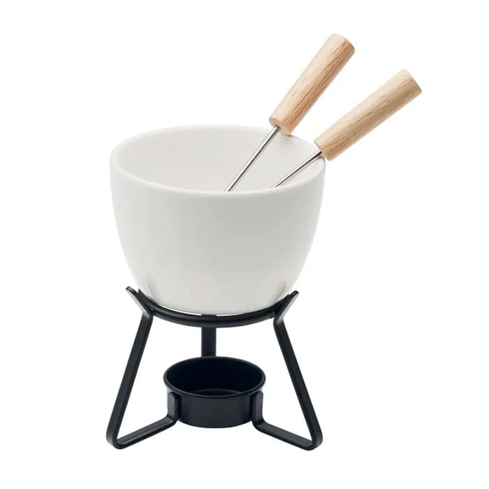 Keramik-Fondue-Set 240 ml - KASE - Weiß