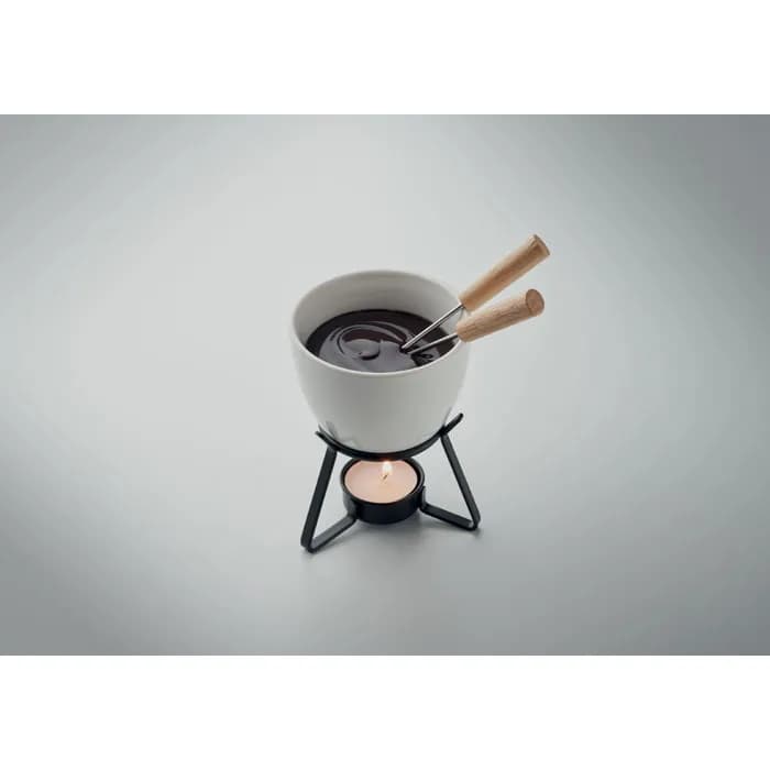 Keramik-Fondue-Set 240 ml - KASE - Weiß