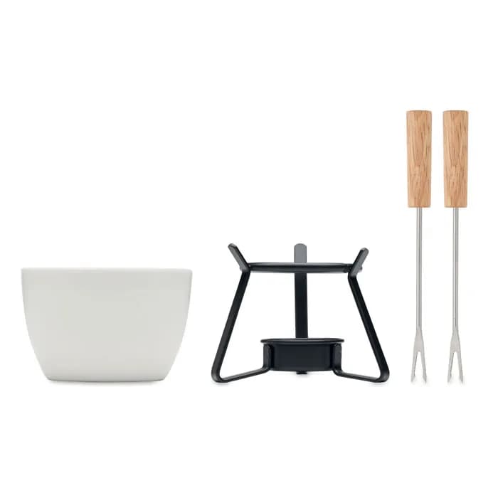 Keramik-Fondue-Set 240 ml - KASE - Weiß