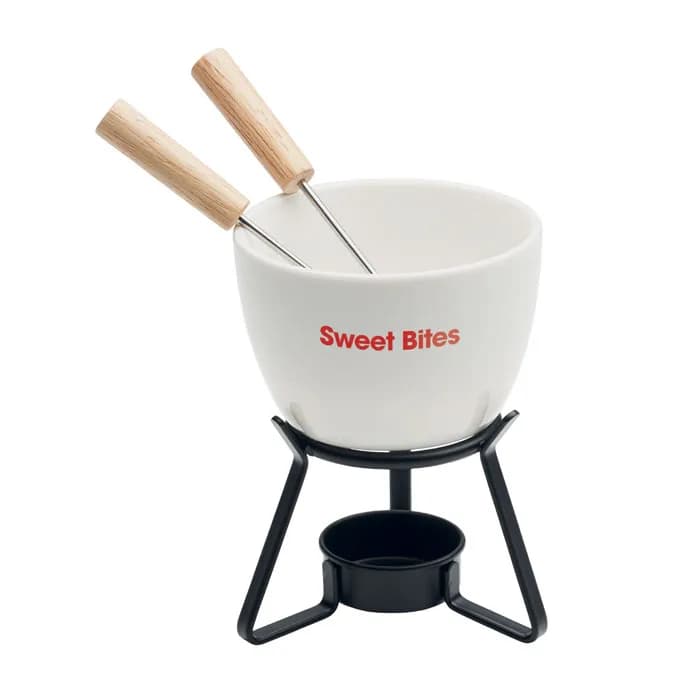 Keramik-Fondue-Set 240 ml - KASE - Weiß