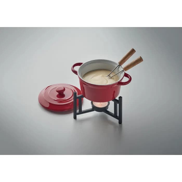 Keramik-Fondue-Set 300 ml - BIG KASE - Rot