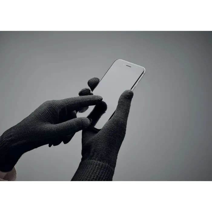 Gestrickte Handschuhe RPET - HANDNIT - Schwarz