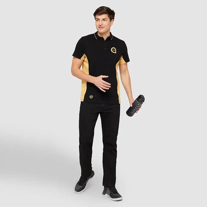 Sport-Trinkflasche RPET 1L - LEVEL - Schwarz