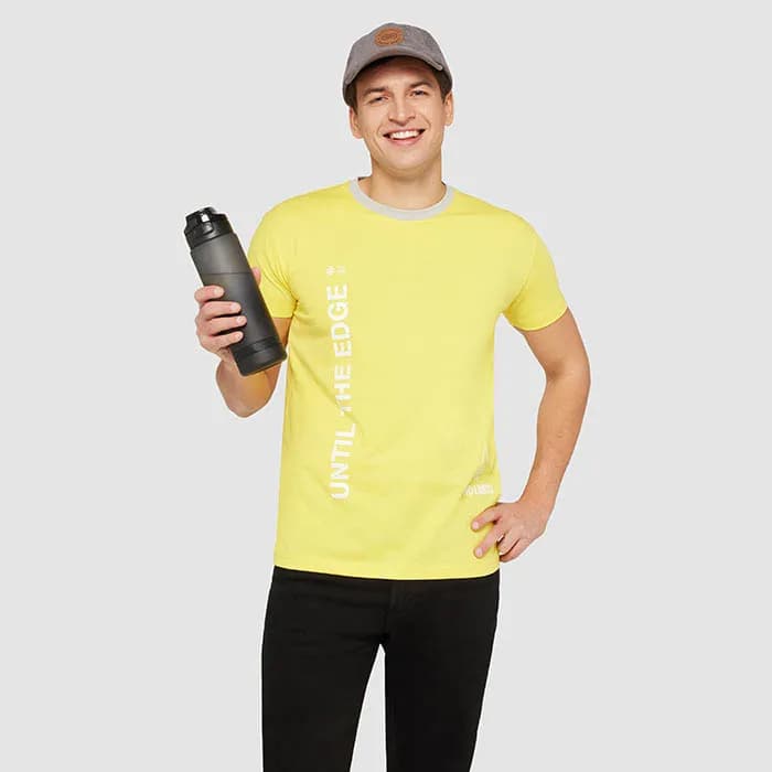 Sport-Trinkflasche RPET 1L - LEVEL - Schwarz