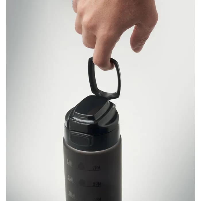 Sport-Trinkflasche RPET 1L - LEVEL - Schwarz