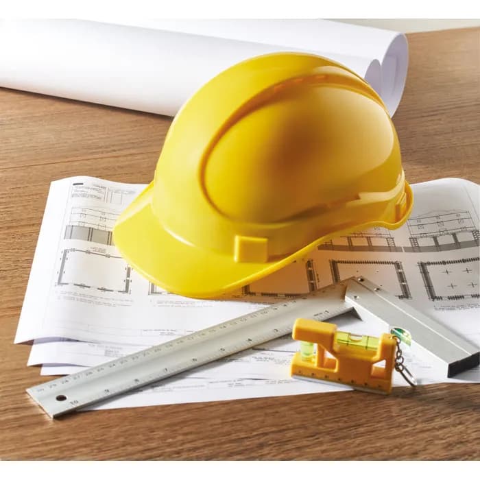 Bauhelm/Arbeitsschutzhelm ABS - HELM - Gelb