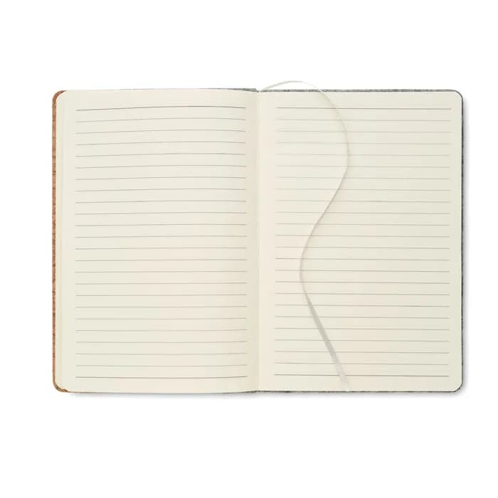 DIN A5 Notizbuch RPET-Filz - CORKBOOK - Grau