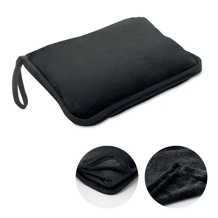 Reisedecke Flanell 220g/m² - COZY - Schwarz