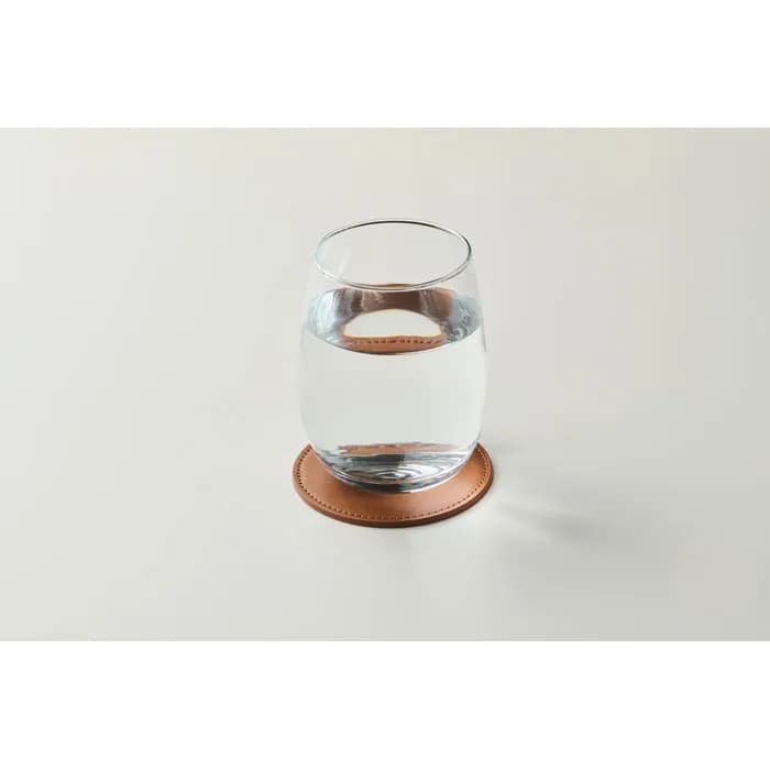 Runder Untersetzer PU - POSA - Braun