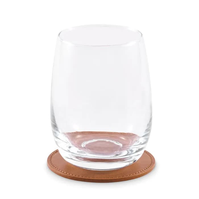 Runder Untersetzer PU - POSA - Braun