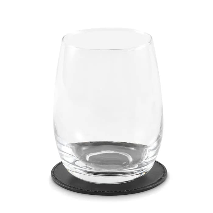 Runder Untersetzer PU - POSA - Schwarz