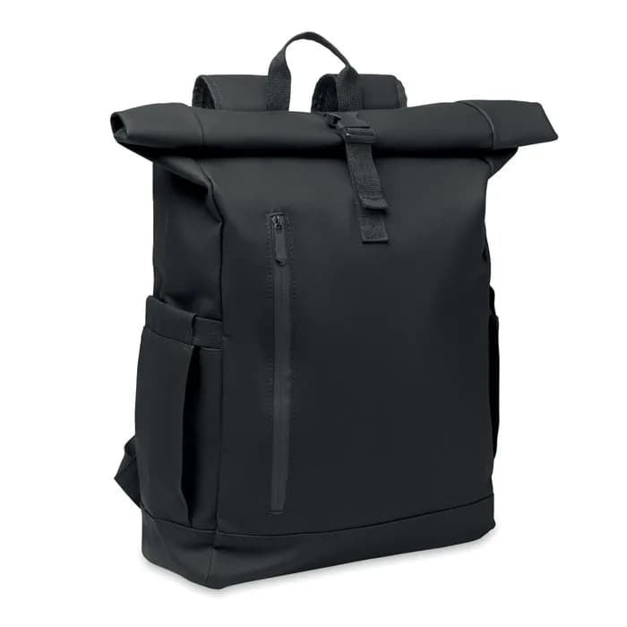 Rolltop-Rucksack 600D RPET - BANGKOK ROLL - Schwarz
