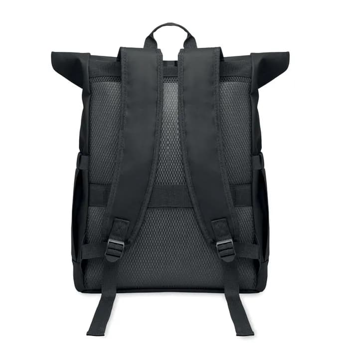 Rolltop-Rucksack 600D RPET - BANGKOK ROLL - Schwarz