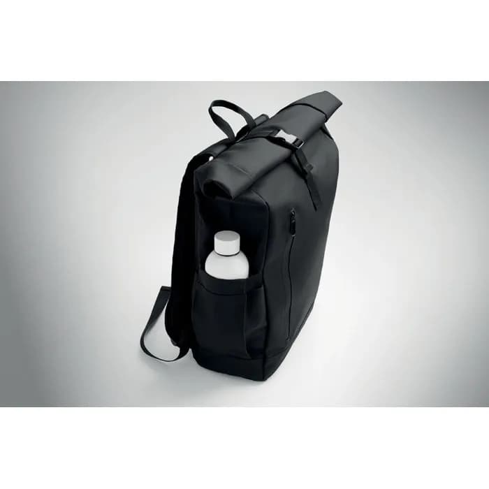 Rolltop-Rucksack 600D RPET - BANGKOK ROLL - Schwarz