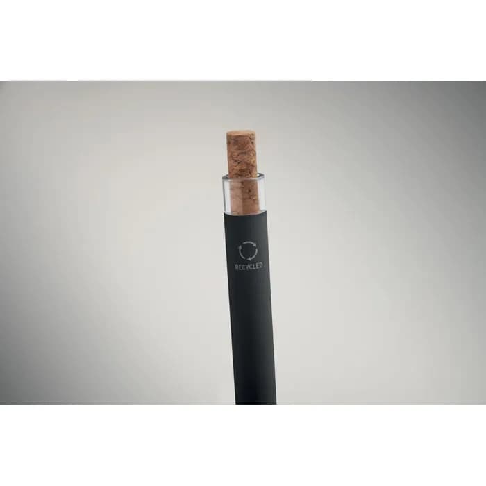 Druckkugelschreiber recy. Alu - BERGAMO + - Schwarz