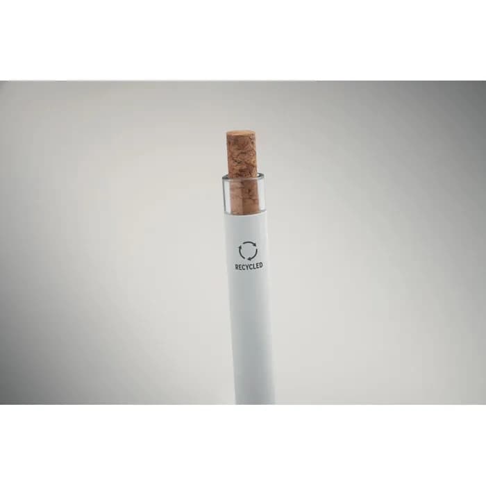 Druckkugelschreiber recy. Alu - BERGAMO + - Weiß