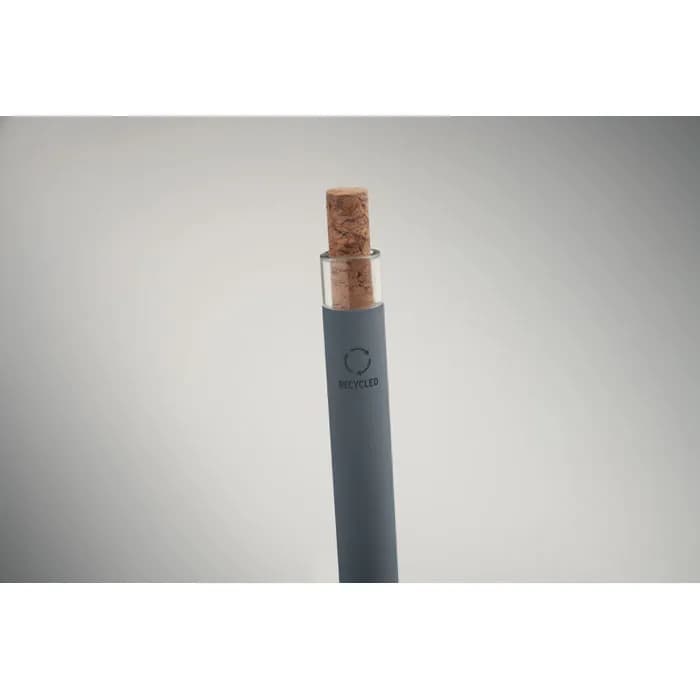 Druckkugelschreiber recy. Alu - BERGAMO + - Steingrau