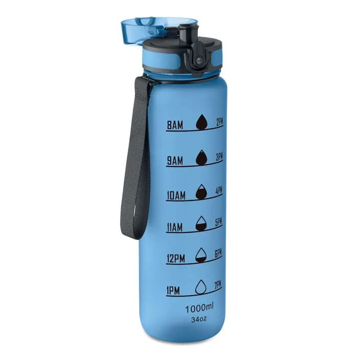 Sport-Trinkflasche RPET 1L - ISFORDEN MARK - Transparent Hellblau